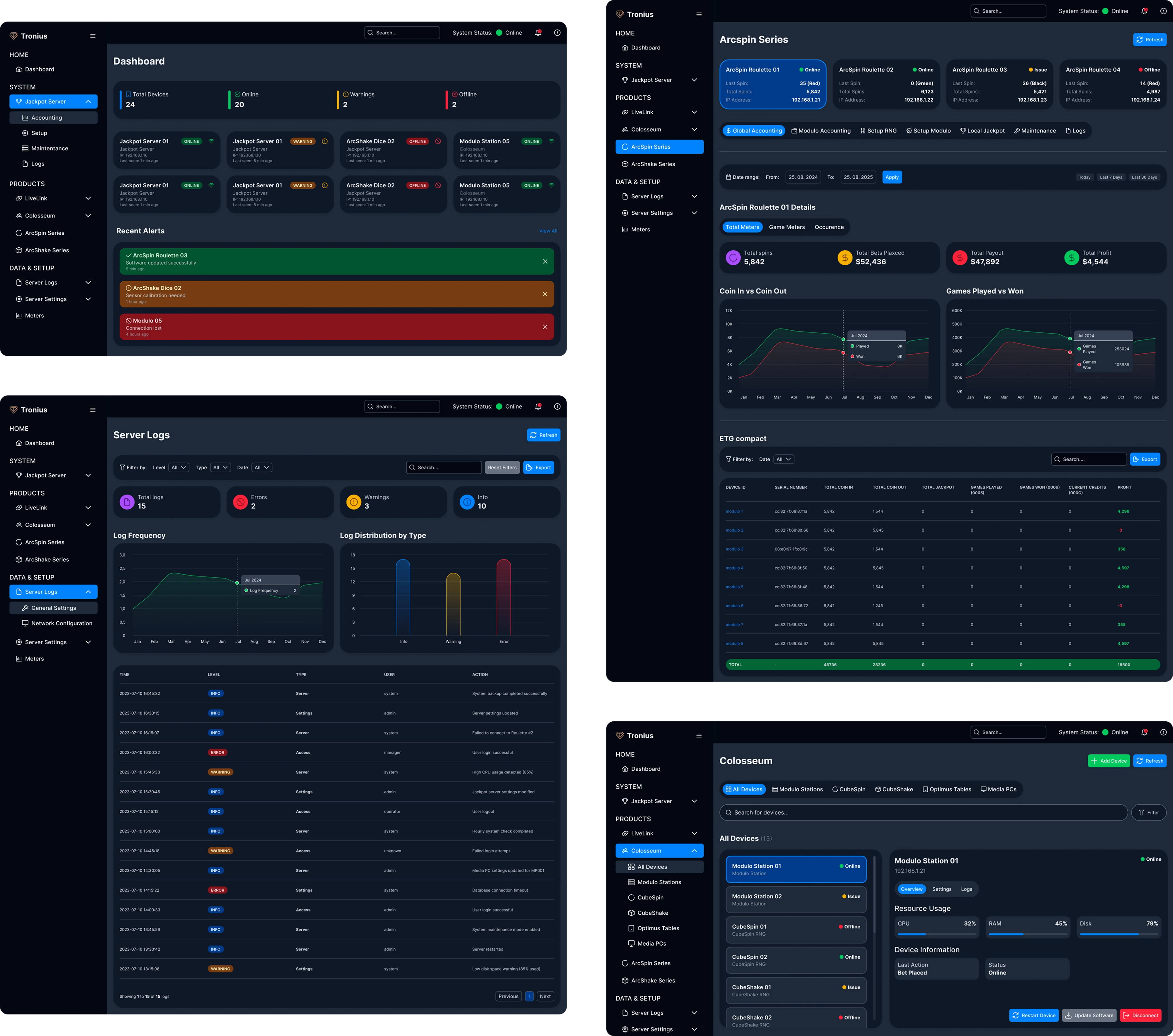 Tronius Management Systems redesign
