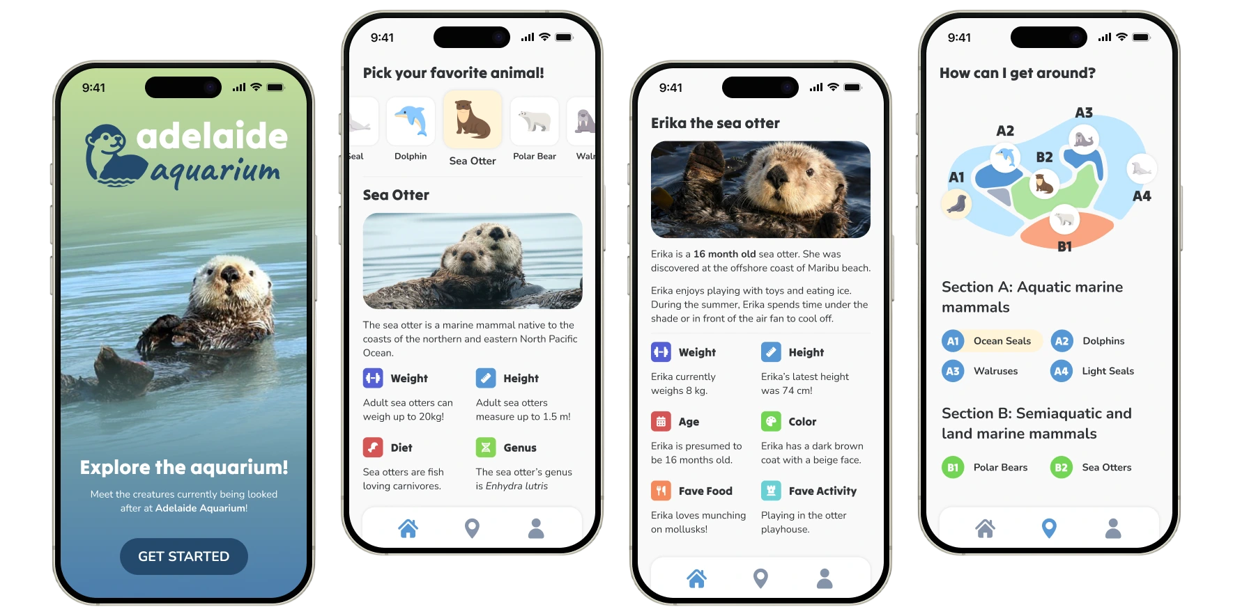Adelaide Aquarium app design