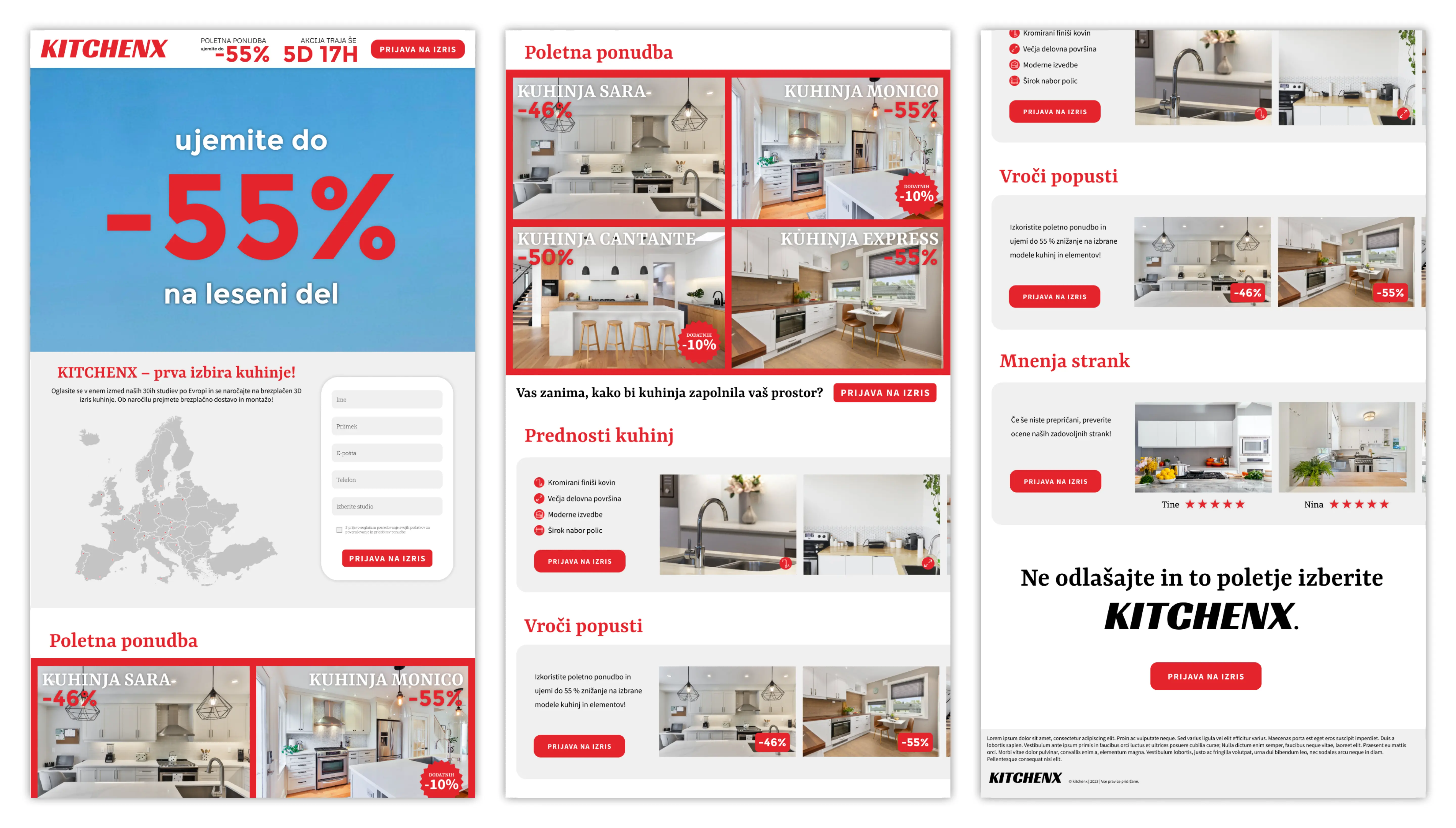 KitchenX landing page design