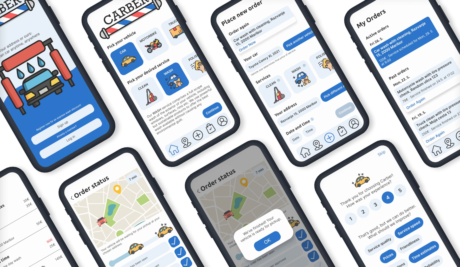 Carber app design