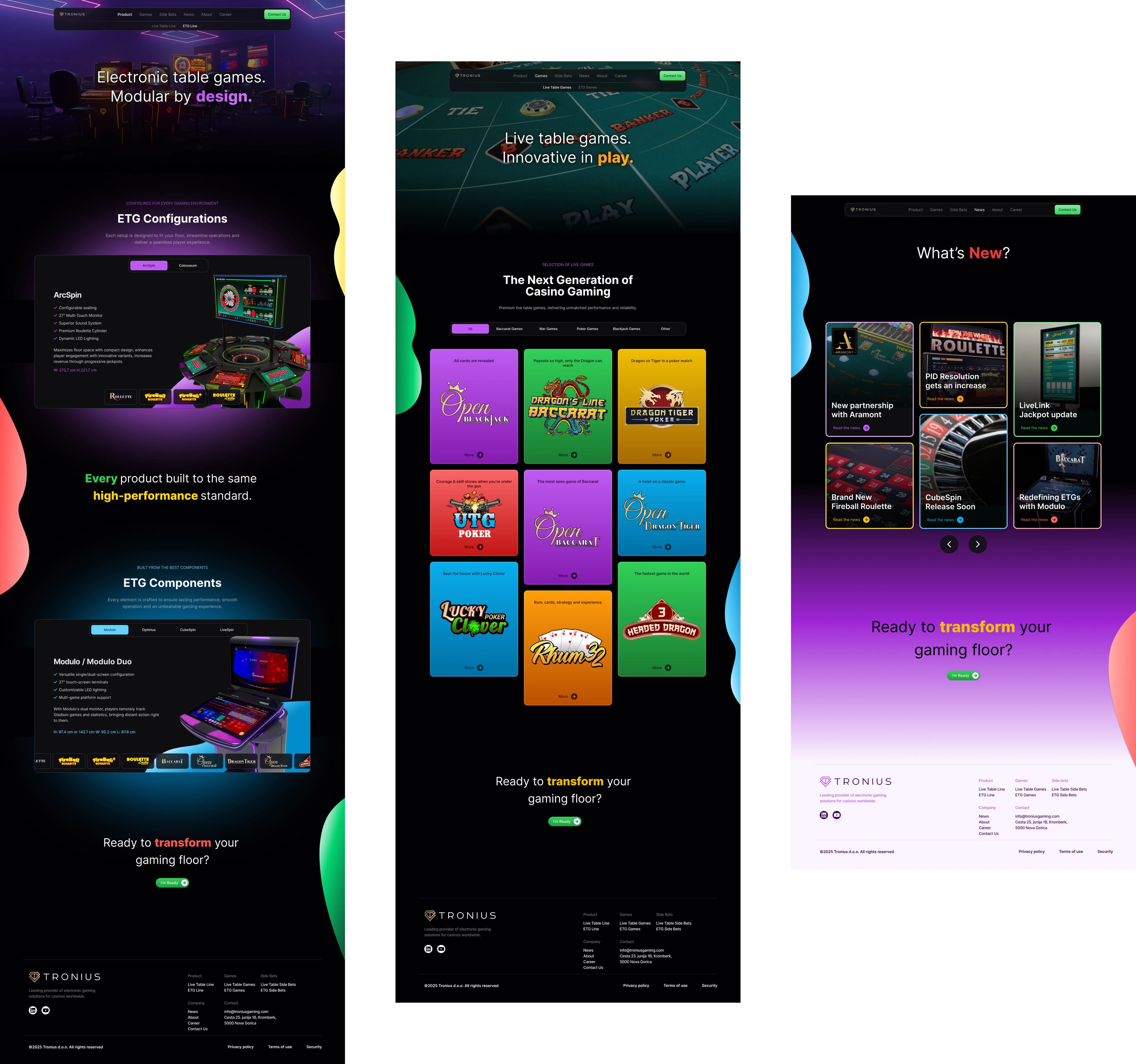 Tronius Gaming website redesign